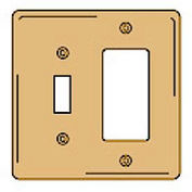 Bryant SBP126 Toggle Styleline Combo Plate, 2-Gang, Standard, Brass Plated