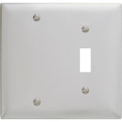 Bryant SS113 Toggle Blank Combo Plate, 2-Gang, Standard, Satin Stainless