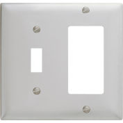 Bryant SS126 Toggle Styleline Combo Plate, 2-Gang, Standard, Satin Stainless