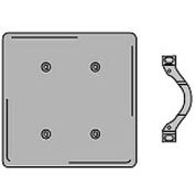 Bryant SS24 Strap Mounted Blank Plate, 2-Gang, Standard, Satin Stainless