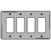 Bryant SS264 Styleline Rectangular Plate, 4-Gang, Standard, Satin Stainless