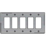 Bryant SS265 Styleline Rectangular Plate, 5-Gang, Standard, Satin Stainless