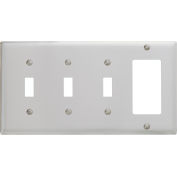 Bryant SS326 Toggle Styleline Combo Plate, 4-Gang, Standard, Satin Stainless