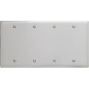 Bryant SS43 Box Mounted Blank Plate, 4-Gang, Standard, Satin Stainless