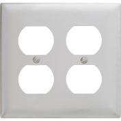Bryant Ss82 Duplex Plate, 2-Gang, Standard, Satin Stainless - Pkg Qty 10