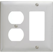 Bryant SS826 Duplex Styleline Combo Plate, 2-Gang, Standard, Satin Stainless