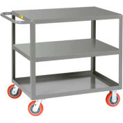 Little Giant® All Welded Service Cart 3LG-3048-6PY, 3 Flush Shelves, 30 x 48 2000 Lb. Cap.