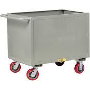 Steel Box Truck, Solid Sides, 2000 lbs., 24" x 36", Non-Marking Poly Wheels