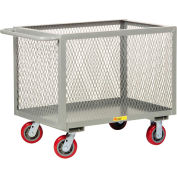Steel Box Truck, Mesh Sides, 2000 lbs., 24" x 36", Non-Marking Poly Wheels