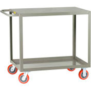 Little Giant® All Welded Service Cart LG-3048-6PY, 2 Flush Shelves, 30 x 48 2000 Lb. Cap.
