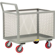 Little Giant® 4-Sided Box Trucks w/Ergo Handle, Mesh Sides, 2000 lb, 30x48, Poly Wheels
