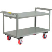 Little Giant® Double Handled HD Shelf Truck, 2 Shelf, 3600 lb Cap., 30x48x30, Poly Wheels