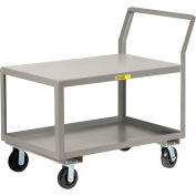 Little Giant® Sloped Handle HD Utility Cart, 2 Shlf, 3600 lb Cap., 30x48x28, 6" Phenolic Wheels