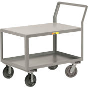 Little Giant® Sloped Handle HD Utility Cart, 2 Shlf, 3600 lb Cap., 30x48x28, 8" Phenolic Wheels