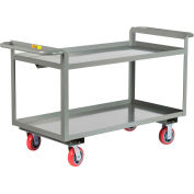 Little Giant® Double Handle HD Shelf Truck, 2 Lip Shlf, 3600 lb Cap., 30x48x30, Poly Wheels