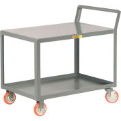 Little Giant® Sloped Handle Service Cart, Flush Top Shlf, 1200 lbs Cap., 30x48, 5" Poly Casters