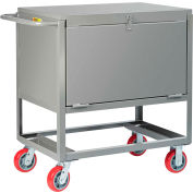 Little Giant® Raised Platform Trucks with Drop-Gate & Lid, Solid Sides, 2000 lb Cap., 24x36