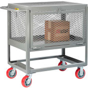 Little Giant® Raised Platform Trucks with Drop-Gate & Lid, Mesh Sides, 2000 lb Cap., 24x36
