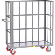 Little Giant® 3-Sided Bulk Trucks w/Lip, Slat Sides, 3600 lb Cap., 24x60, Poly Wheels