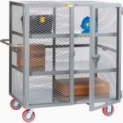 Little Giant® HD Job Site Security Box Truck w/Handle, 2 Center Shelves, 36x60, 6" Poly Wheels