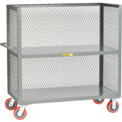 Little Giant® 3-Sided Truck T2-2448-6PY, 2 Shelves, Mesh Sides, 24 x 48
