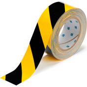 Brady® 104317 ToughStripe Floor Marking Tape, Polyester, 2"W X 100'L, Black/Yellow