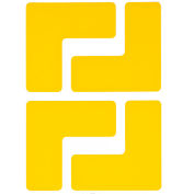 Brady® 104433 ToughStripe Floor Marking Tape, 2"W X 5"L, Yellow, L-Shaped Design, 20 pack