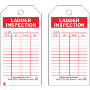Brady® 86555 Ladder Inspecton Tag, 2 Sided, 10/Pkg, Polyester, 3"W x 5-3-3/4"H