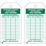 Brady® 86560 Emergency Shower & Eye Wash Test Record Tag, Polyester, 3"W x 5-3-3/4"H, 10/Pkg