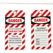 Brady&#174; LT10 Lockout Tag- Danger Do Not Operate Lock-Out Tag, 2 Sided, 10/Pkg, Vinyl, 25/Pack