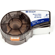 Brady BMP21 Series Nylon Cloth Wire & Cable Labels, 1-2"W X 16'L, Black-White, M21-500-499