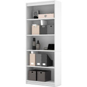 Bestar® Bookcase 5 Shelf 29-1/2"W x 11-5/8"D x 72"H White Chocolate