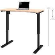 Bestar® Height Adjustable Table - Electric - 48" x 24" x 28" - 45"H Northern Maple