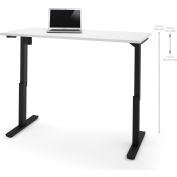Bestar® Height Adjustable Table - Electric - 60" x 30" x 28" - 45"H White