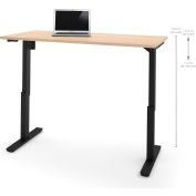Bestar® Height Adjustable Table - Electric - 60" x 30" x 28" - 45"H Northern Maple