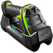 Zebra Industrial Cordless 1D Handheld Barcode Scanner w/ Cradle, USB Cable & Power Supply, Black