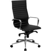 Flash Furniture Executive Chair with Arms - Leather - High Back - Black