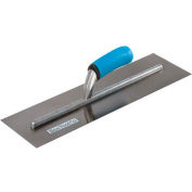18"L X 4"W Carbon Steel Square End Finishing Trowel, Comfort Grip Handle