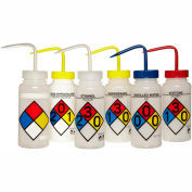 Bel-Art LDPE Wash Bottles 117160050, 500ml, Assortment Label, Wide Mouth, 6/PK