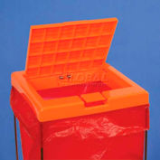 Bel-Art Clavies® Biohazard Bag Holder Cover 131920102, Polypropylene, Orange, 1/PK
