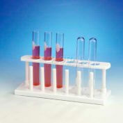 Bel-Art In-Line Test Tube Rack 185270000, HDPE, For 20-25mm Tubes, 6 Places, White, 1/PK