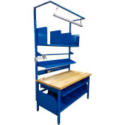 Built-Rite Complete Packing Workbench W/Power Apron, Maple Butcher Block Square Edge, 60"W x 30"D