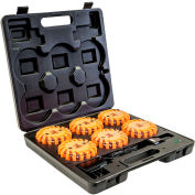 Buyers 4" Round Rechargeable Strobe/Flare Kit - With 6 Flares And Charging Case - 8891018