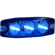 Buyers 3.4" Blue Surface Mount Ultra-Thin Strobe Light With 3 LED - 8892234