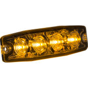 Buyers 4.4" Amber Surface Mount Ultra-Thin Strobe Light With 4 LED - 8892240