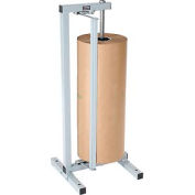 Bulman Products Vertical Paper Dispenser w/ Cutter, 27"W x 9" Dia. Roll Size, Light Gray