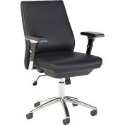 Bush Furniture Executive Office Chair - Leather - Mid Back - Black - Metropolis Series