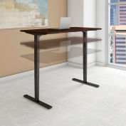 Bush 72"W x 30"D Height Adjustable Standing Desk - Mocha Cherry Satin - Black Frame - Move 80 Series