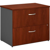 Bush Furniture Lateral File Cabinet, 2 Drawer with Double Handle Pulls - Hansen Cherry - Series C