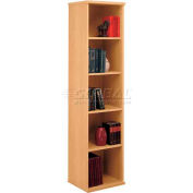 Bush Furniture Single Bookcase with 5 Shelves - Light Oak - Series C